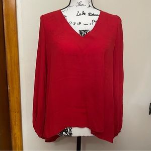 * Red v neck blouse